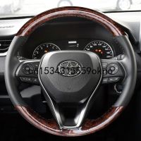 【YF】 For Toyota Willanda Camry Avalon Hand Stitched Car Steering Wheel Cover Imitation Peach Grain Leather Interior