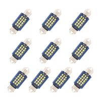 AutoAccessories 10 PCS 36mm DC12-24V / 1W / 6000K / 60LM 15LEDs SMD Car Reading Lamp Dome Light