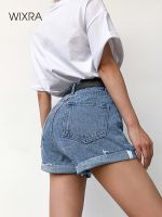 【hot】 Wixra Denim Shorts Classic Bottoms Female Waist Pockets Clothing