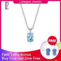 LP 14K White Real Gold Pendant Natural Sky Blue Topaz Gemstone Fine Jewelry Concise Style Pendant 2020 new for Girlfriend Gift