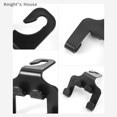 Knights House 2ชิ้นที่แขวนพนักพิงศีรษะในรถยนต์ที่แขวนเก็บของอเนกประสงค์สำหรับกระเป๋าถือกระเป๋าใส่เสื้อโค้ทได้พอดีกับพาหนะทั่วไปรถสีดำ