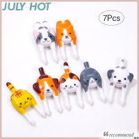 JULYHOT 7ชิ้นมินิสัตว์เค้กขนมขนมอาหารส้อมผลไม้อุปกรณ์เสริมเบนโตะ