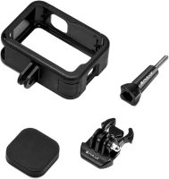 ✁▼□ Camera Cage Double Cold Shoe Heat Dissipation Expansion Kit Quick Release Plate Action Camera with Lens Cover Aluminum Alloy for