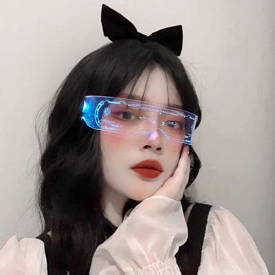 แว่นตาเรืองแสง ""มีหลอดไฟ LED"" แว่นตาเรืองแสง คริสต์มาส แว่นสงกรานต์ Luminous glasses