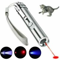 3 in 1 Cat Pet Toy Red Super Laser Pointer Pen USB Rechargable UV LED Flashlight