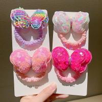 Spring Summer Colorful Sequin Butterfly Bow Elastic Hair Band For Girl Children Cute Kawaii Ponytail Rubber Ties Accessories Hair Accessories