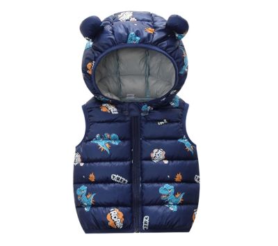 （Good baby store） Autumn Winter Warm Down Hooded Waistcoats For Kids 2021 Toddler Baby Girls Boys Vest 4 Color Children Jacket Birthday Present