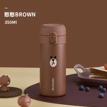 Line Friends Brown Insulated Water Bottle
