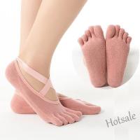 【hot sale】✒♝ C04 Women Yoga Socks Anti-slip Five Toe Cotton Bandage Elastic Fitness Pilates Socks Gym Dancing Sport Socks