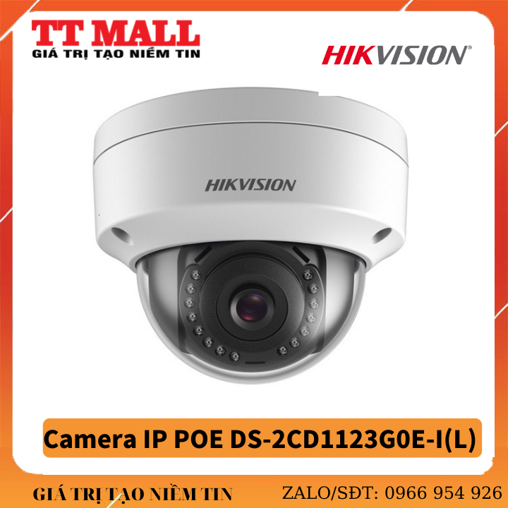 Camera Ip Dome 2mp Hikvision Ds 2cd1123g0e I L Chạy Poe Hoặc Nguồn