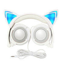 LED Glowing Cat Ear Headphones Children Gaming Over Ear Stereo Headphones 3.5mm Jack Universal For Mobile Phone Computer Gifts