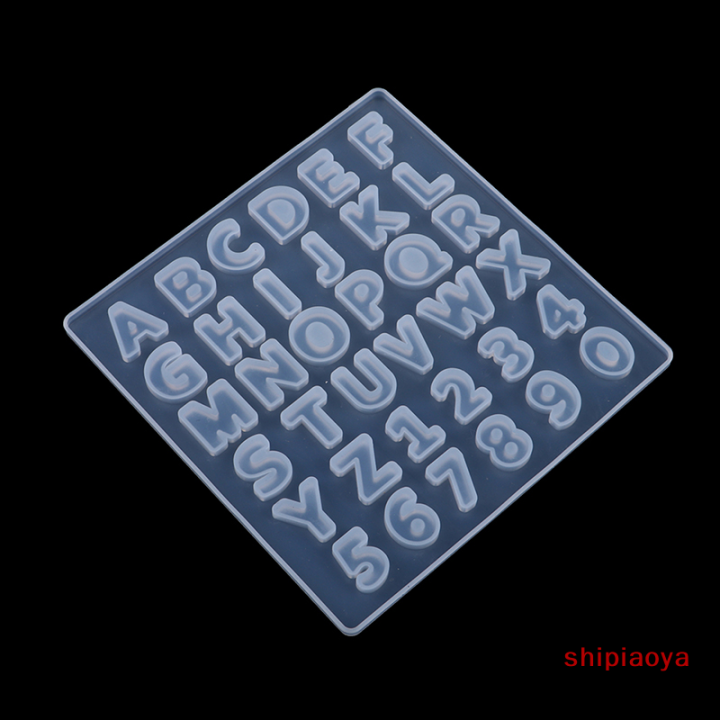 shipiaoya-คริสตัลอีพ็อกซี่เรซิ่นแม่พิมพ์โปร่งใสพิมพ์เค้กซิลิโคนตัวอักษรตัวเลขขนาดใหญ่