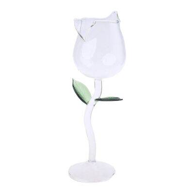 Wine Glass Rose Flower Shape Goblet Lead Free Red Wine Cocktail Glasses Home Wedding Party Barware Drinkware Gifts