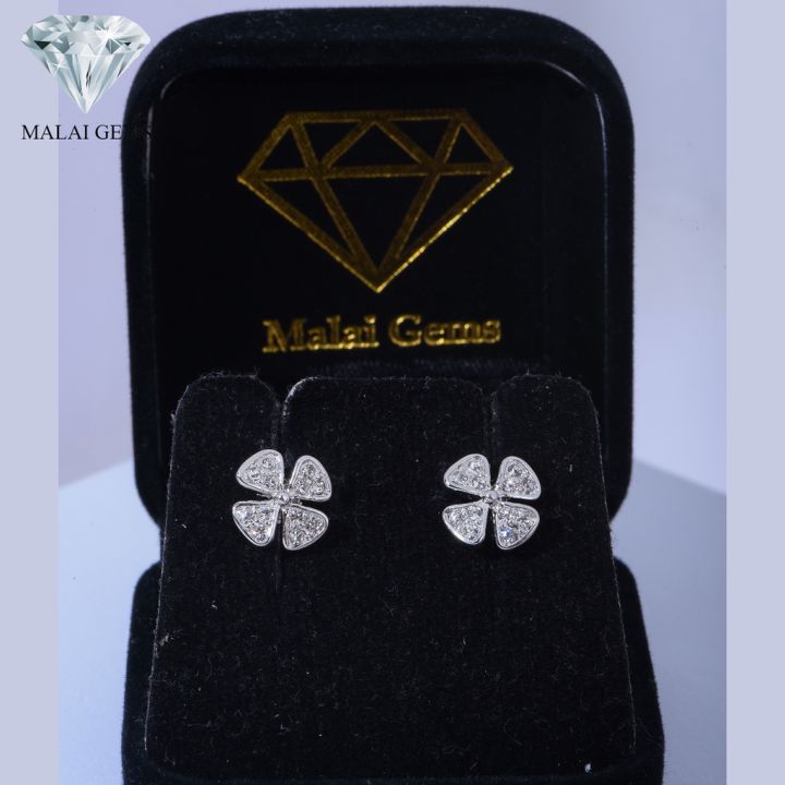 malai-gems-ต่างหูเพชร-เงินแท้-silver-925-เพชรสวิส-cz-เคลือบทองคำขาว-รุ่น-แถมกล่อง-ต่างหูcz-ต่างหูเงินแท้
