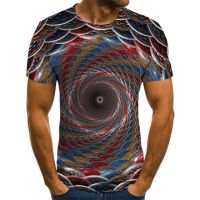 2023 New Three-dimensional vortex T-shirts Mens Summer 3D Print Casual 3D T Shirt Tops Tee