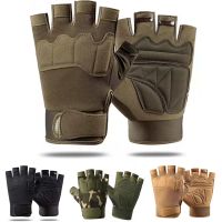 hotx【DT】 Shooting Fingerless Gloves Half Men Anti-Slip Outdoor Riding