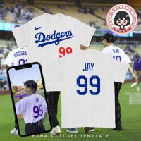 เสื้อยืดแขนสั้นคอกลม【hot tshirts】Enhypen Dodgers Jersey Number เสื้อยืดแรงบันดาลใจที่กำหนดเอง2023Cotton 100%  [S-5XL] S-5XL