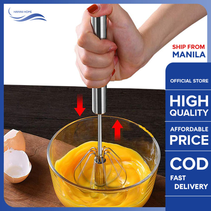 Easy Whisk Semi Automatic Stainless Whisks Hand Push Egg Beater