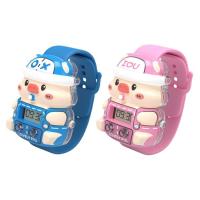 Kids Digital Watch 3D Cartoon Pig Watches with LCD Display Colorful Glowing Electric Watch Toys Gifts for Kids Age 3-5 fine