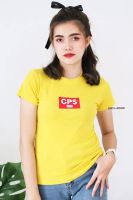 ??เเสื้อยืดแฟชั่นแขนสั้น CPS งานปัก งานป้าย น  CPS 1980 เสื้อยืดรัดรูป (ฟรีไซส์ รอบอก 32-36 นิ้ว)ผ้าคอตตอลแท้ 100%