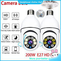 โลหะ E27หลอดไฟการเฝ้าระวังกล้อง Wifi Night Vision Full-สีอัตโนมัติ Body ติดตาม4x Digital Zoom Video Security Monitor