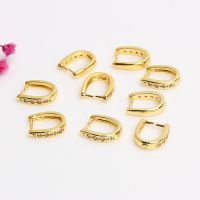 5Pcs Gold Plated Brass Pave Zircon Pinch Cimp Bail Pendant Clasp Pinch Bails Connectors For Diy Necklace Jewelry Making Supplies