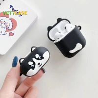 โกหกฮัสกี้น่ารักเคสหูฟังสำหรับApple AirPods Pro AirPods 1 2 3ซิลิโคนปกอ่อนหูฟังอากาศฝักปลอกกระเป๋าป้องกันAirPodอุปกรณ์เสริมสีดำสีขาว