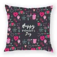 2020 Happy Valentines Day Pillow Case Rose Polyester Cushion Cover Red Heart Love Print Home Decorative Throw Pillows Cases