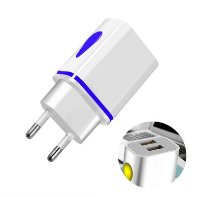 USB Charger Wall Chargers 5V 2.1A Adapter Charing For iPhone XR XS Max X 10 EU/US Plug LED Dual USB Phone Charger For Huawei P20
