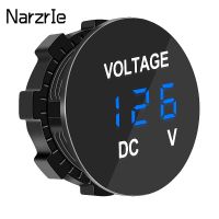 Mini Round Waterproof Motorboat Motorcycle DC 12V 24V LED Panel Digital Voltmeter Tester Monitor Display Voltmeter