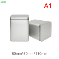 ?【Lowest price】HOMA 1pcs กระป๋องชาสแควร์กล่องบรรจุโลหะกล่องบรรจุกรณีกระป๋องขนาดเล็ก