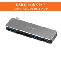 สำหรับ Macbook Pro Usb C Hub ชนิด C Thunderbolt 3อะแดปเตอร์พร้อมตัวอ่าน Sd Tf ตัวรวมปลั๊กไฟ3.0พอร์ต/อากาศเครื่องอ่านมัลติฟังก์ชั่นการ์ด