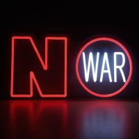 Peace Protest Sign NO WAR Stop War Custom Led Neon Lights For Street Doors Windows Theme Bar Decoration Red White Light