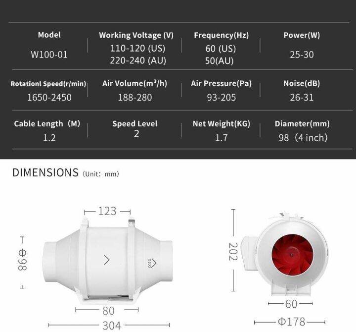 vtronic-inline-fan-w100-01-w150-01-w200-01-inline-duct-fan-4-6-8-550-cfm-speed-เสียงเงียบ-ใช้กับเต้นท์ปลูก-พัดลมระบายอากาศ-ในเต้นท์-พัดลมปลูกต้นไม้-cannadude420