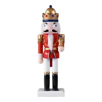 Wooden Nutcracker Adorn Wood Ornament Lovely Home Decor Toy