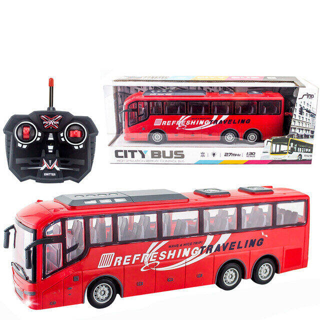 Car Toys 4ch Electric Wireless Remote Control Bus With Light Simulation School Bus Tour Bus