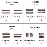 ขั้วต่อ FPC จอแสดงผล LCD 5 ชิ้นบนเมนบอร์ดสําหรับ Samsung Galaxy A42 5G A426 A426F A426B แบตเตอรี่ ปลั๊กชาร์จ USB 34 40 78 พิน