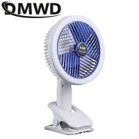 【YF】 DMWD Clip Fan USB Rechargeable MINI Desktop Fans Portable Handheld 360 Degree Rotate Cooler With Night Light