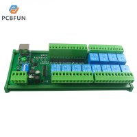 pcbfun 2 IN1 12 DIO อีเธอร์เน็ต/รีเลย์ RS485โมดูลสวิตซ์  Modbus TCP/IP แผงควบคุมเครือข่ายบริษัทขยายตัว12V 24V