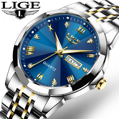 LIGE Business Watch for Men Warterproof Sports Mens Watch Top nd Luxury Clock Male Quartz Wristwatch Relogio Masculino+