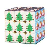 3x3x3 Moose Father Christmas Pine Tree Blind Braille Magic Cube Stickerless Smart 3x3 Professional Magnets Puzzle Speed Fidget Brain Teasers