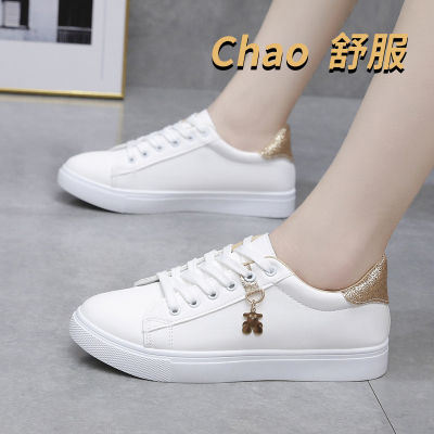 2023 Autumn New Small Focus Design Sense Small White Shoes Womens Korean Street Shooting Leather Panel Shoes Running Casual Sports Shoes