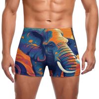 Elephant Swimming Trunks Abstraction  Illustration Durable Fashion Swim Boxers Large Size Pool Man Swimwear Swimwear