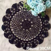 30CM Round Vintage Cotton Crochet Craft Doily Glass Coasters Individual Coffee Tea Table Cloth Placemat Christmas Wedding Decor