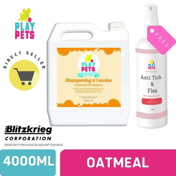 Play Pets Shampoo Oatmeal Shampoo 4L Lazada PH