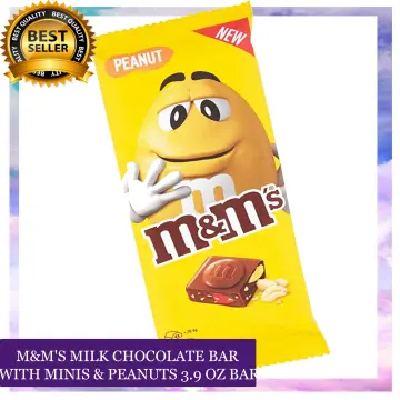 M&M'S Milk Chocolate Bar with MINIS & Crisp Rice, full size candy bar, 3.9  oz. 