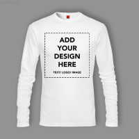 (white) Custom T-shirt Printing Long Sleeve Print Your Own Design/ Uniform/ Event Tee/ Club Tee/ Family Tee/ Couple Tee trendy