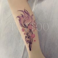 【YF】 Colorful Nine-Tailed Fox Herbal Juice Tattoo Sticker Tatto Sexy Babes Waterproof Durable Art Wholesale Fake Tattoos for Women