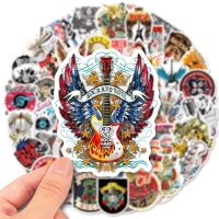 50pcs Rock Vintage Stickers For Laptop Stationery Craft Supplies Aesthetic Guitar Sticker Pack Adesivos Scrapbooking Material Stickers Labels