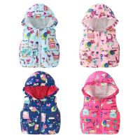 （Good baby store） Girl Winter Cotton Vest Children Graffiti Sleeveless Down Jacket Baby Boy Thickened Korean Waistcoat Kids Warm Fashion Outerwear